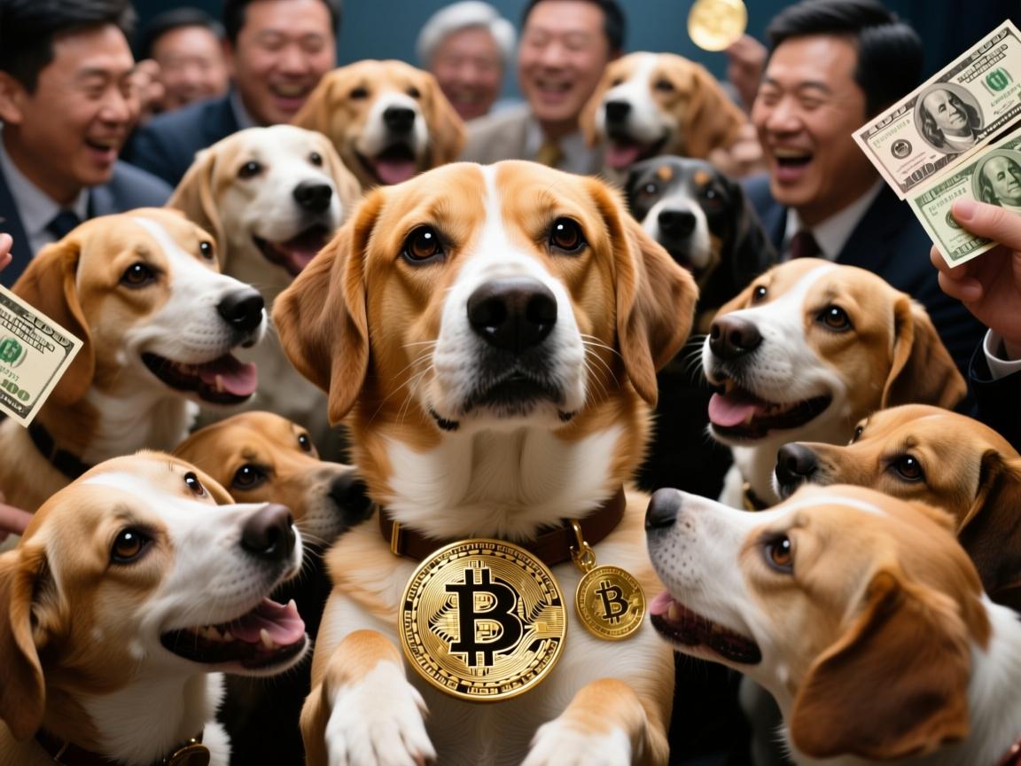 狗狗挤人民币，引发网友热议